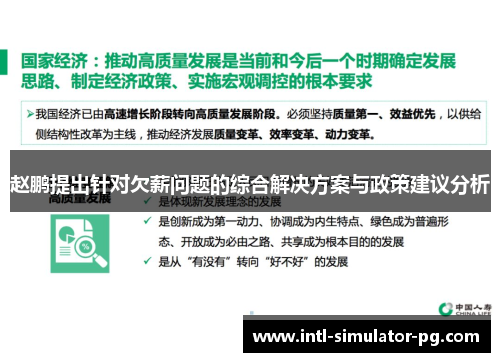 赵鹏提出针对欠薪问题的综合解决方案与政策建议分析 赵鹏提出针对欠薪问题的综合解决方案与政策建议分析